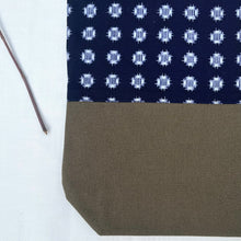 Load image into Gallery viewer, Tote bag. Vintage Japanese kimono fabric with an khaki green cotton canvas bottom.