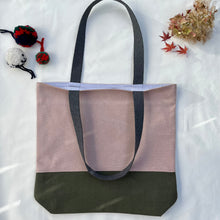 Load image into Gallery viewer, Tote bag. Dusty pink cotton canvas and waxed linen tote.