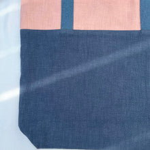 Load image into Gallery viewer, Tote bag. 100% Irish linen tote bag. Stonewashed pink and blue linen.