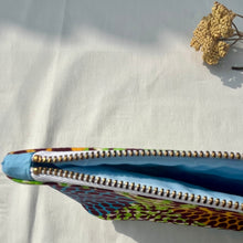 Load image into Gallery viewer, African wax fabric Pouch with zip. African cotton wax washbag. Zippered pouch. YKK zipper.