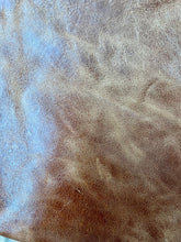 Load image into Gallery viewer, Tote bag. Luxurious brown wool fabric and distressed brown leather round bottom.