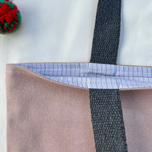 Load image into Gallery viewer, Tote bag. Dusty pink cotton canvas and waxed linen tote.