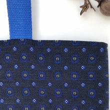 Load image into Gallery viewer, Tote bag. The top is an ex-designer jacquard fabric and the bottom is a mustard yellow denim.