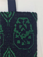 Load image into Gallery viewer, Tote bag. Unique upholstery fabric tote with a dark chocolate brown leather.