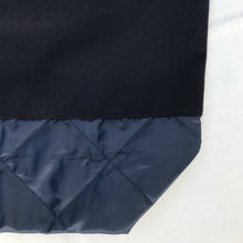 Load image into Gallery viewer, Handbag. Bag. Ex designer navy blue wool fabric and navy blue woven quilt fabric bag.