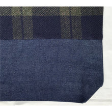 Load image into Gallery viewer, Tote bag. Navy blue and green tweed check design and dark blue denim tote.