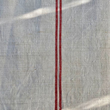 Load image into Gallery viewer, Tote Bag. Vintage French linen fabric with a light blue denim bottom.