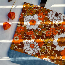 Load image into Gallery viewer, Special listing for Ann. Thank you! Tote bag. Vintage flower cotton canvas with a light blue denim bottom.