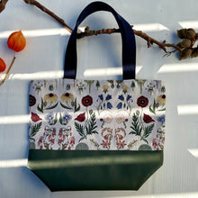 Load image into Gallery viewer, Handbag. Bag. Ex designer woven jacquard fabric and army green leather handbag.