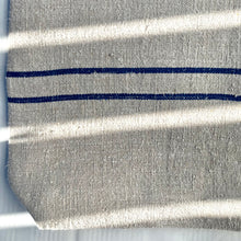 Load image into Gallery viewer, Tote bag. Vintage grain sack tote bag. Handwoven. Horizontal Blue stripe. 100% linen.