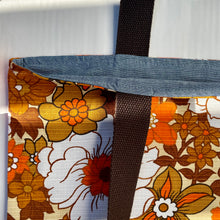 Load image into Gallery viewer, Special listing for Ann. Thank you! Tote bag. Vintage flower cotton canvas with a light blue denim bottom.