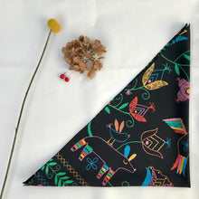 Load image into Gallery viewer, Headscarf. Bandana. Neckerchief. Naive colourful light cotton poplin.
