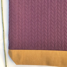 Load image into Gallery viewer, Tote bag. Ex-designer quilted wool fabric with a mustard yellow denim bottom.
