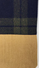 Load image into Gallery viewer, Tote bag. Navy blue and green tweed check design and mustard yellow denim tote.
