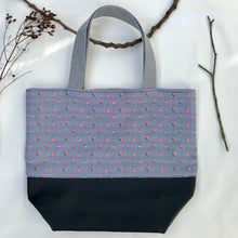 Load image into Gallery viewer, Handbag. Bag. Ex designer woven jacquard fabric tote with a soft black leather bottom.
