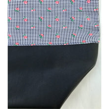Load image into Gallery viewer, Handbag. Bag. Ex designer woven jacquard fabric tote with a soft black leather bottom.

