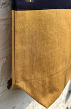Load image into Gallery viewer, Tote bag. Vintage Japanese kimono fabric with a yellow mustard denim bottom.
