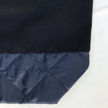 Load image into Gallery viewer, Handbag. Bag. Ex designer navy blue wool fabric and navy blue woven quilt fabric bag.

