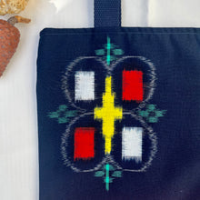 Load image into Gallery viewer, Tote bag. Vintage Japanese kimono fabric with a red bonded denim bottom.
