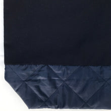 Load image into Gallery viewer, Handbag. Bag. Ex designer navy blue wool fabric and navy blue woven quilt fabric bag.
