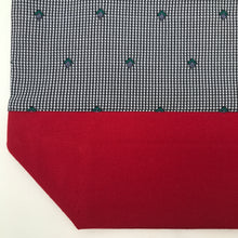 Load image into Gallery viewer, Handbag. Bag. Woven jacquard fabric bag with a red cotton canvas bottom.
