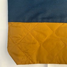 Load image into Gallery viewer, Tote bag. Vintage Japanese kimono fabric with a golden yellow woven quilt bottom.
