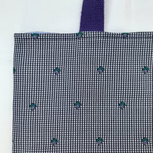 Load image into Gallery viewer, Handbag. Bag. Woven jacquard fabric bag with a red cotton canvas bottom.
